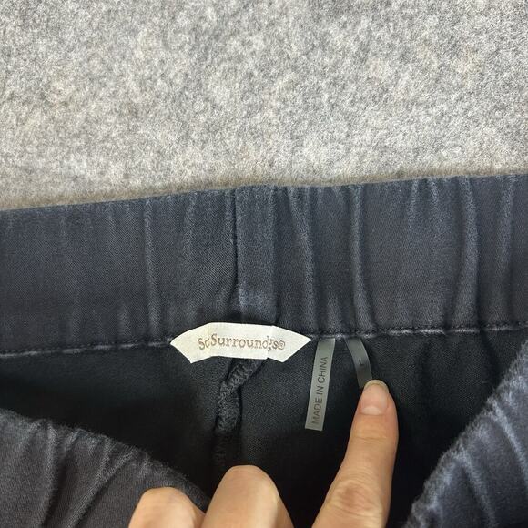 Soft Surroundings Pull On Pants Womens Large Black Dark Was Denim Jeans Stretch - Picture 7 of 8